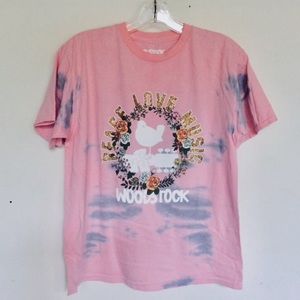 Woodstock Peace Love Music Tie Dye Band tee